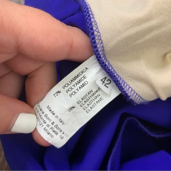 Chiara Boni womens blue purple twist front one piece swimsuit 42 - Picture 8 of 9